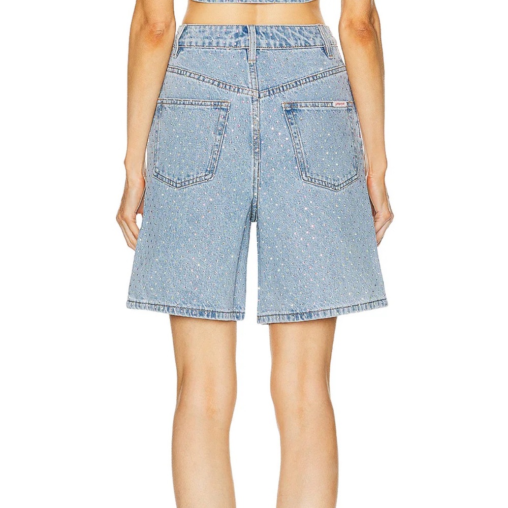 Self portrait sequin embellished denim shorts - Picture 2 of 5